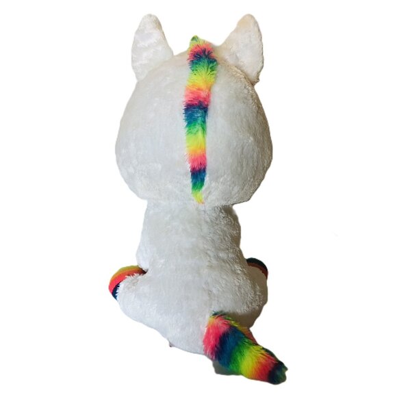 Ty Large 16" Beanie Boos Pixy Unicorn Plush Rainbow Stuffed Animal Glitter Eyes - Picture 5 of 14
